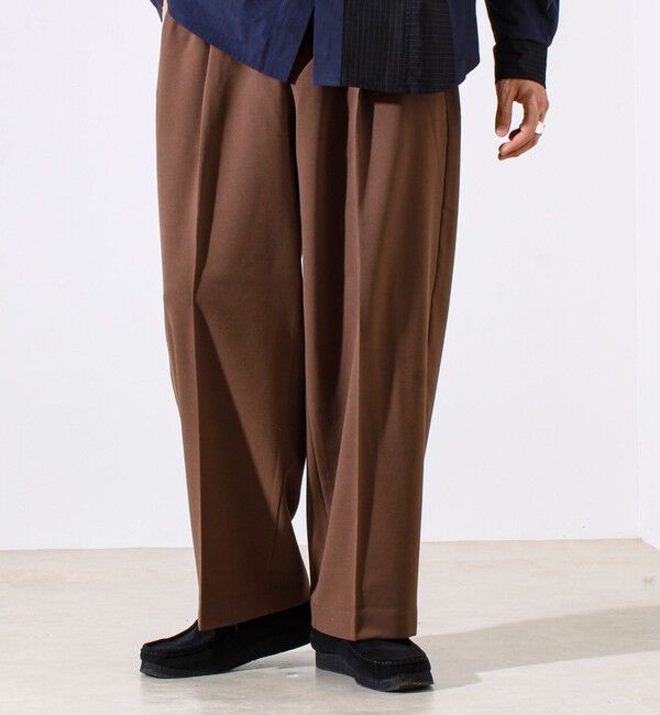 GLOSTER「【セットアップ対応】ウールライクワイドパンツ」|チノ|