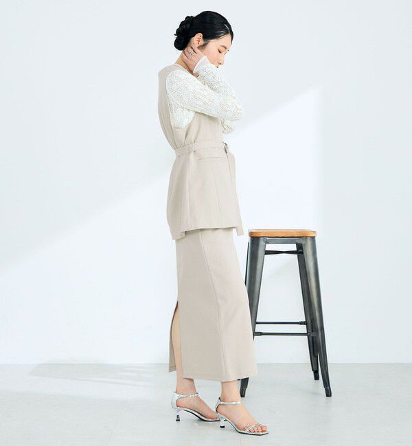 fredy emue「【セットアップ対応】パウダリーツイルイージータイトスカート」|タイト|