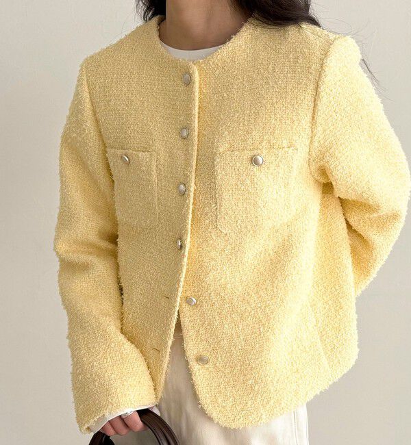 fredy emue「ノーカラーツィードジャケット」|ノーカラージャケット|