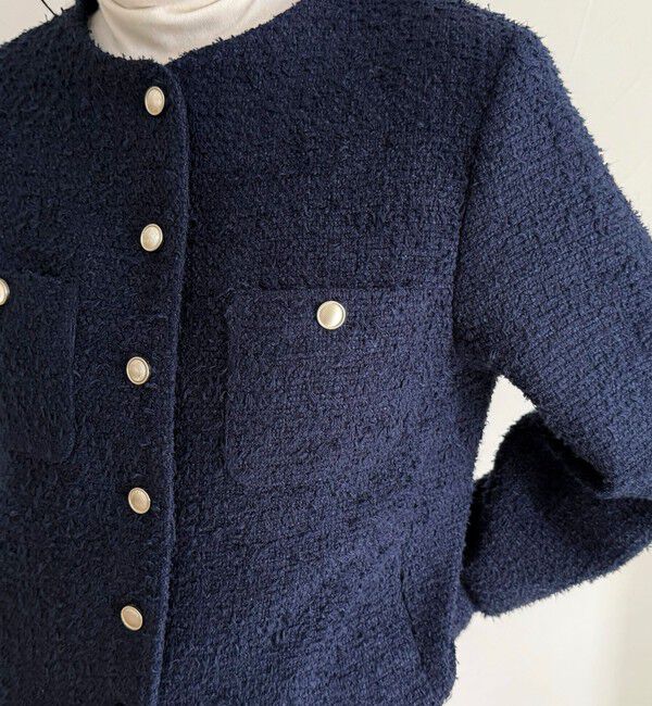 fredy emue「ノーカラーツィードジャケット」|ノーカラージャケット|