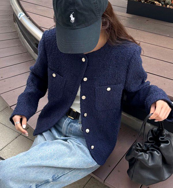 fredy emue「ノーカラーツィードジャケット」|ノーカラージャケット|