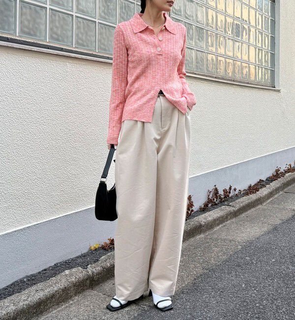 fredy emue「センタースリット衿付きプルオーバー」|ニット・セーター|