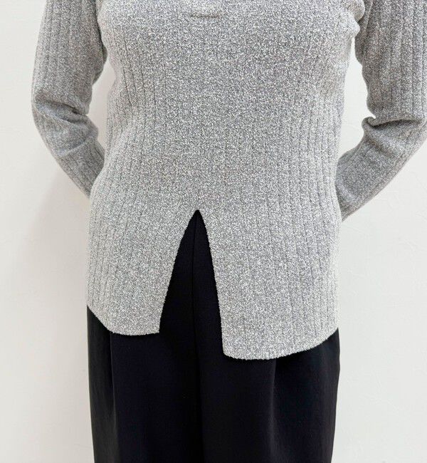 fredy emue「センタースリット衿付きプルオーバー」|ニット・セーター|
