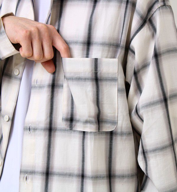 GLOSTER「【奥行きのある色合い】オンブレチェック ロングスリーブシャツ」|シャツ・ブラウス|