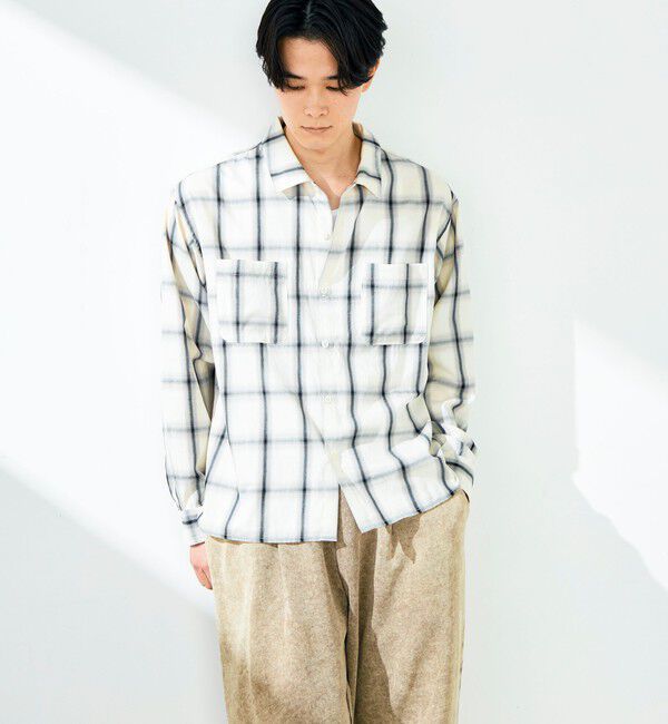 GLOSTER「【奥行きのある色合い】オンブレチェック ロングスリーブシャツ」|シャツ・ブラウス|