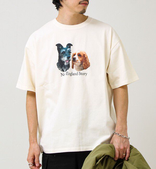 GLOSTER「【あの名作をオマージュ】犬猫実写風プリントTシャツ」|Tシャツ・カットソー|
