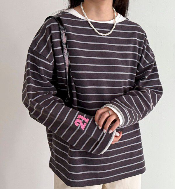 fredy emue「ニットソーボーダーBIGプルオーバー」|Tシャツ・カットソー|