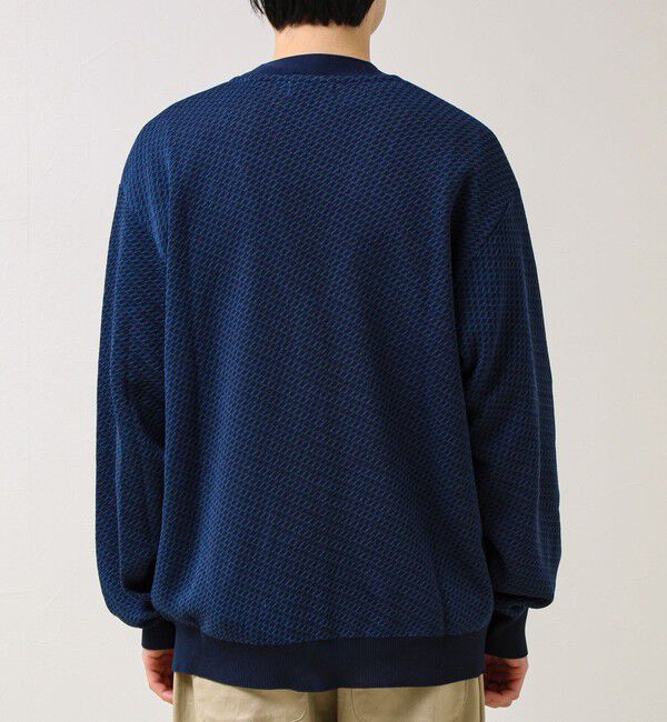 GLOSTER「【シャリ感で軽やか】バーズアイVネック crunchyカーデ」|カーディガン|