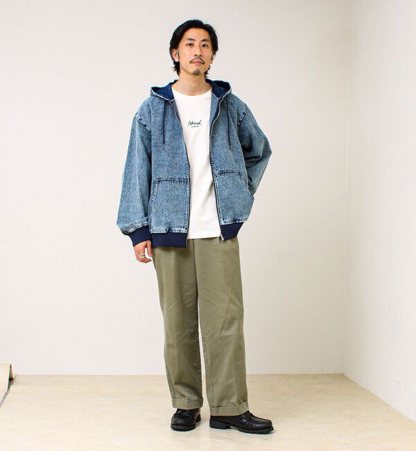 GLOSTER「【タフに着回す】キャンバス/デニム ジップパーカー」|ブルゾン・スタジャン|