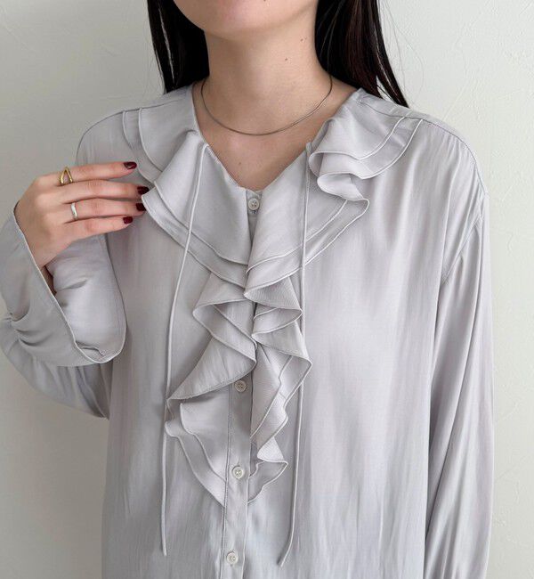 fredy emue「ボリュームフリル前開きブラウス」|シャツ・ブラウス|