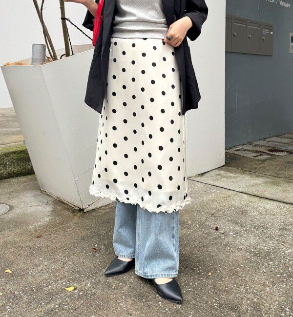 fredy emue「サテンドットミディスカート」|スカート|