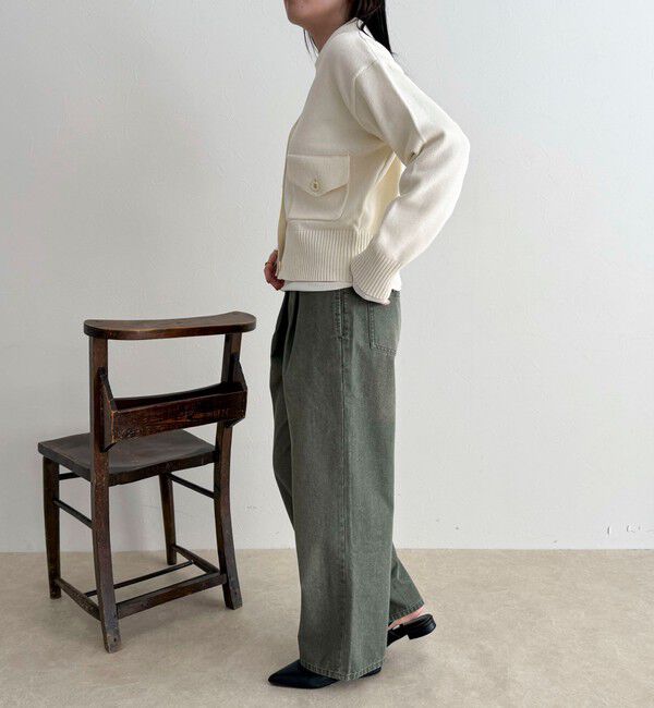 fredy emue「コットン衿付きVネックカーディガン」|カーディガン|