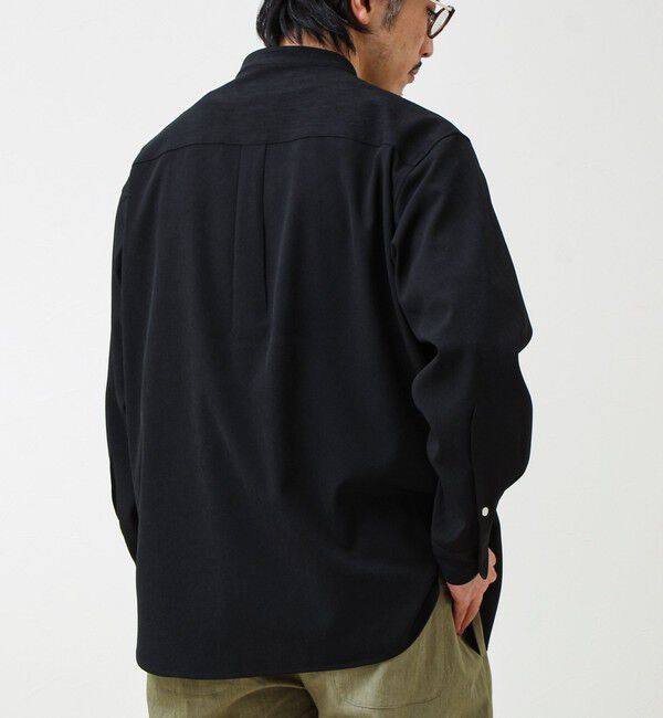 GLOSTER「【きれい見えラク素材】crunchyバンドカラーシャツ」|シャツ・ブラウス|