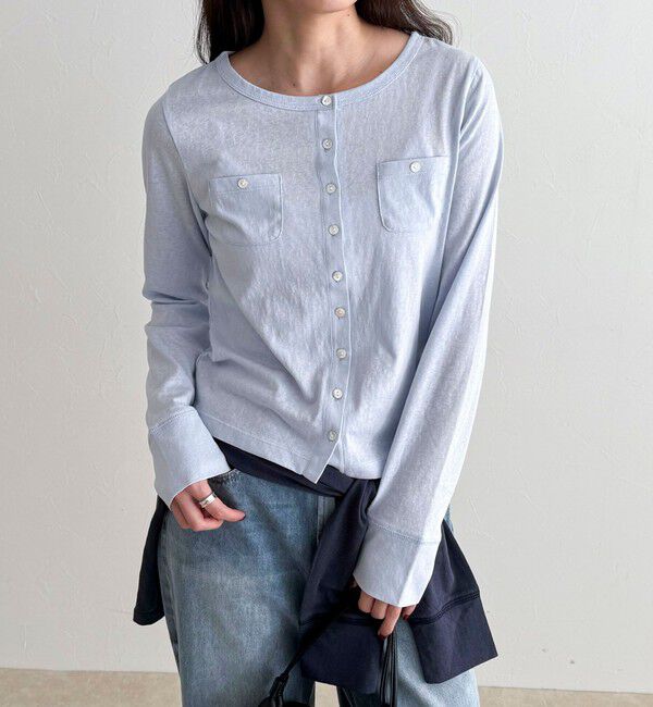 fredy emue「シアーカットソーカーディガン」|カーディガン|サックスブルー