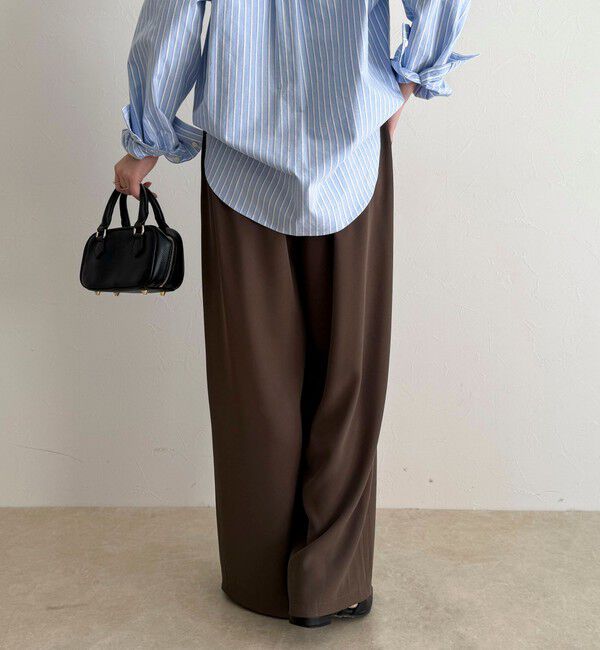 fredy emue「【4サイズ展開/リピーター続出！】とろみツイルストレートイージーパンツ」|チノ|