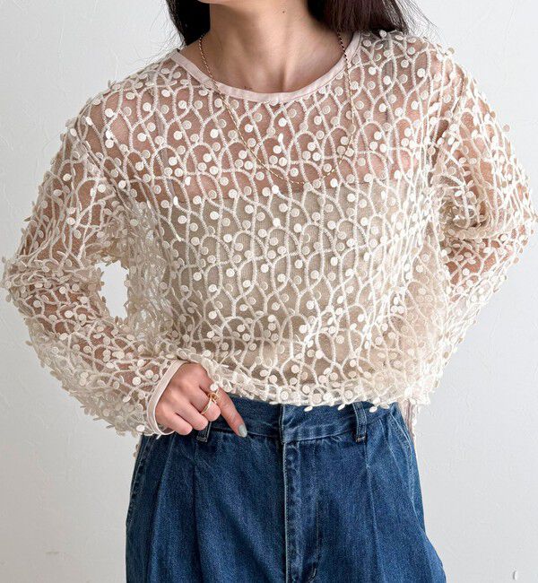 fredy emue「《セットアップ対応》フォーカスドット刺繍プルオーバー」|シャツ・ブラウス|