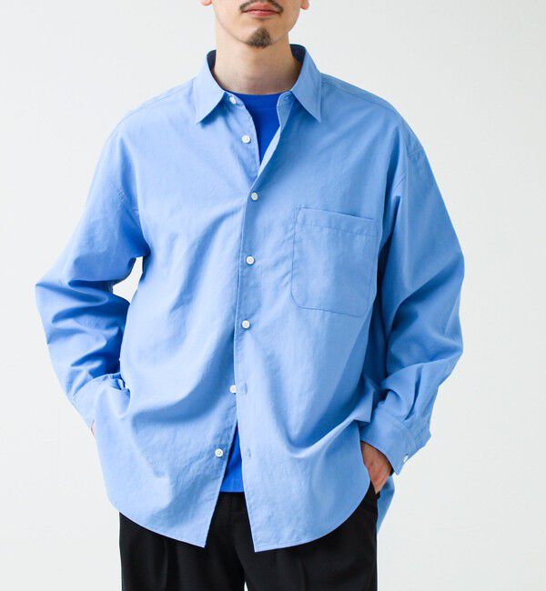 GLOSTER「【ニューベーシック】ワッシャーポプリンシャツ ロングスリーブ」|シャツ・ブラウス|