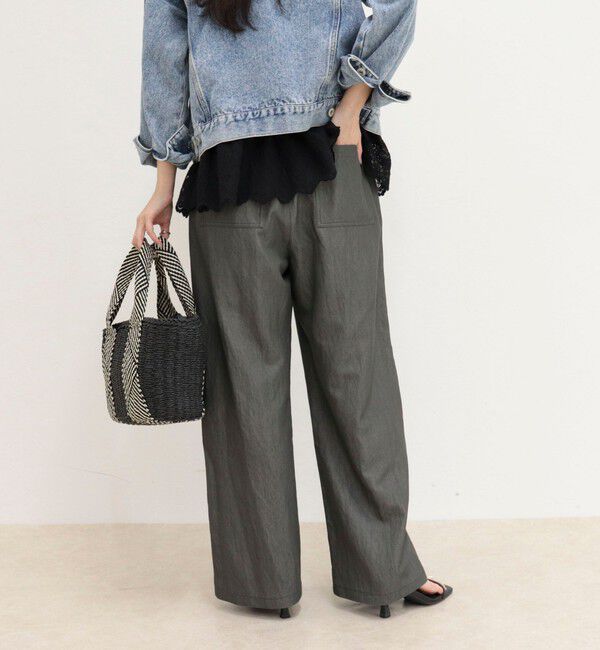 fredy emue「【低身長サイズ34有り】ライトシャンブレーデニムイージーパンツ」|チノ|