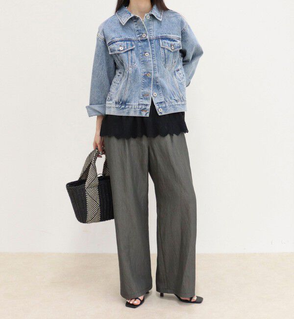 fredy emue「【低身長サイズ34有り】ライトシャンブレーデニムイージーパンツ」|チノ|