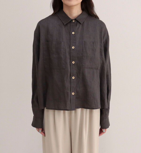fredy emue「LINEN100 クロップドシャツ」|シャツ・ブラウス|