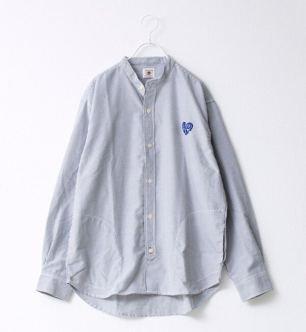 FREDY MAC「【FREDYMAC/フレディマック】フロッキープリント バンドカラーシャツ」|シャツ・ブラウス|ブラック系その他