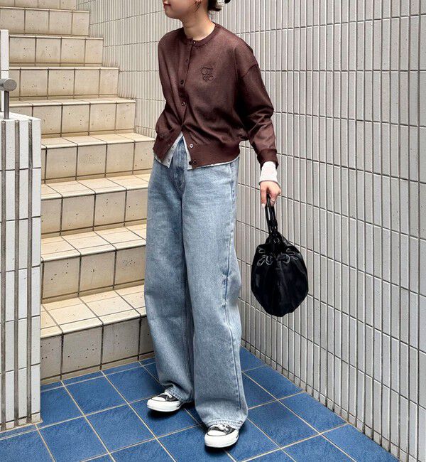 fredy emue「刺繍入りシアーニットカーディガン」|カーディガン|