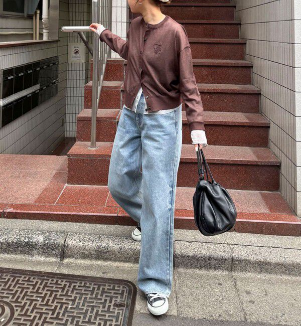 fredy emue「刺繍入りシアーニットカーディガン」|カーディガン|