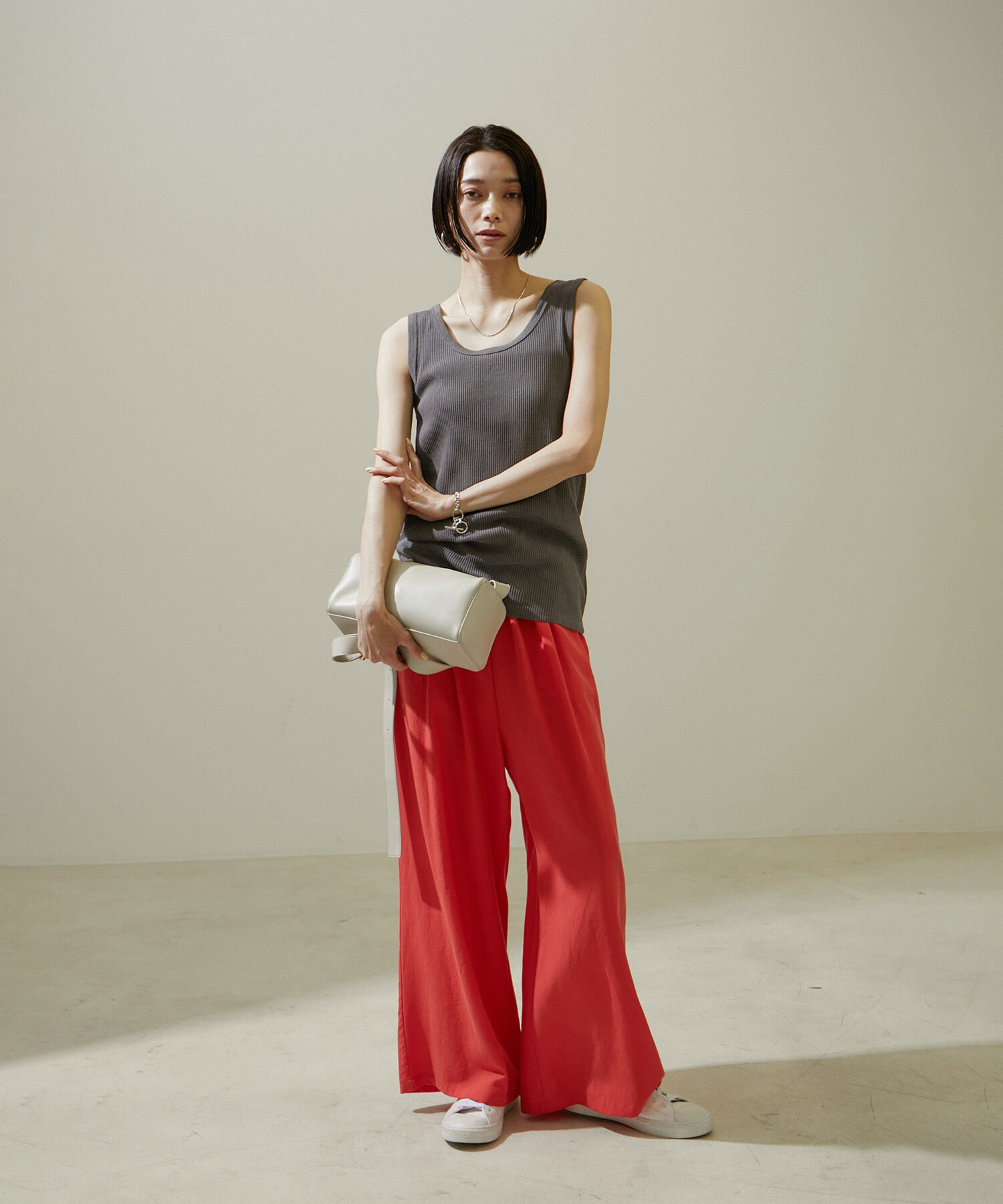 SALON adam et rope'「ヴィンテージライクリブタンクトップ【セットアップ対応・洗える】」|タンクトップ|