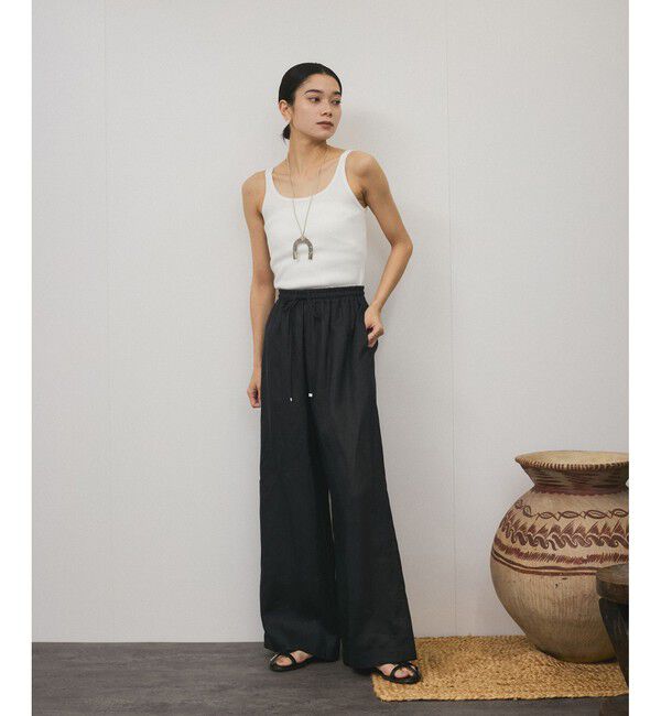 SALON adam et rope'「【WEB限定】ヨーロピアンフラックスリネンリラックスパンツ」|チノ|