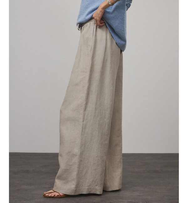 SALON adam et rope'「【WEB限定】ヨーロピアンフラックスリネンリラックスパンツ」|チノ|生成メイン
