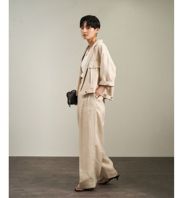 SALON adam et rope'「【WEB限定】プリマベールリブヘンリーネックノースリーブプルオーバー［UVケア・洗える］」|タンクトップ|