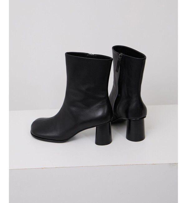 SALON adam et rope'「【WEB限定】レザースクエアトゥヒールショートブーツ」|ロングブーツ|