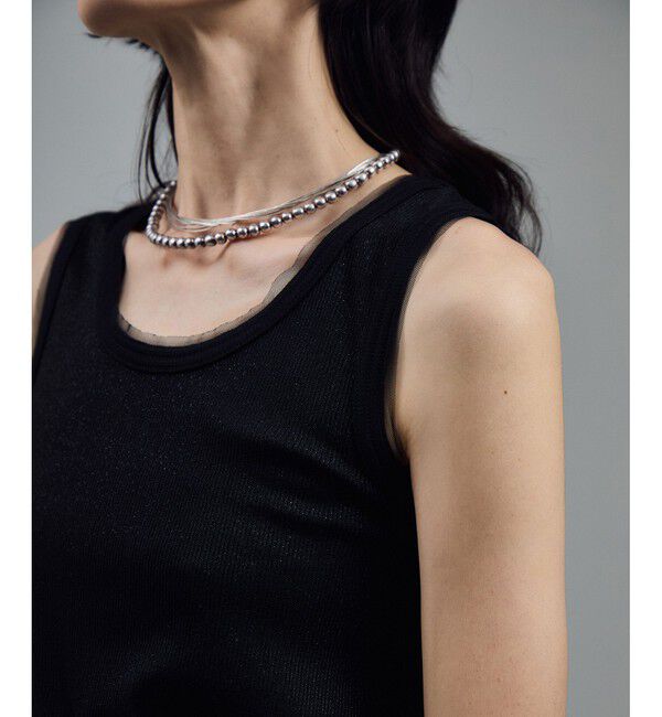 SALON adam et rope'「【WEB限定】ラメリブタンク」|タンクトップ|ブラック(01)