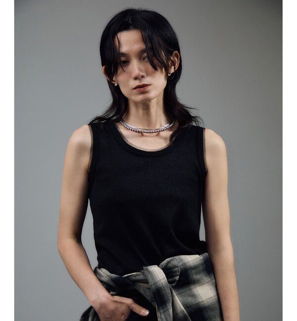 SALON adam et rope'「【WEB限定】ラメリブタンク」|タンクトップ|