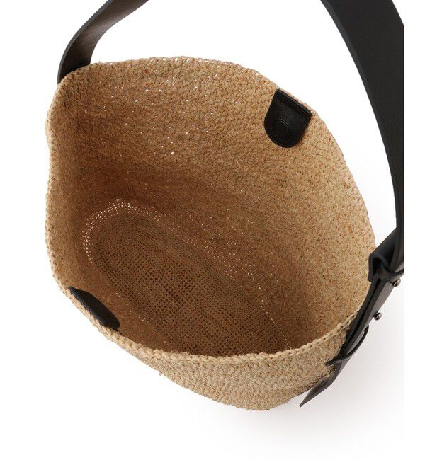 SALON adam et rope'「【W S（ドゥーブル）】レザーハンドルラフィアバッグ」|ショルダー・メッセンジャー|