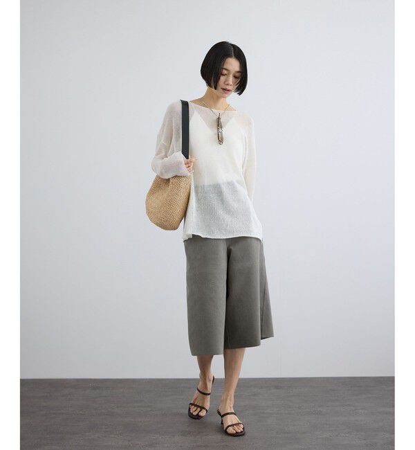 SALON adam et rope'「【W S（ドゥーブル）】レザーハンドルラフィアバッグ」|ショルダー・メッセンジャー|