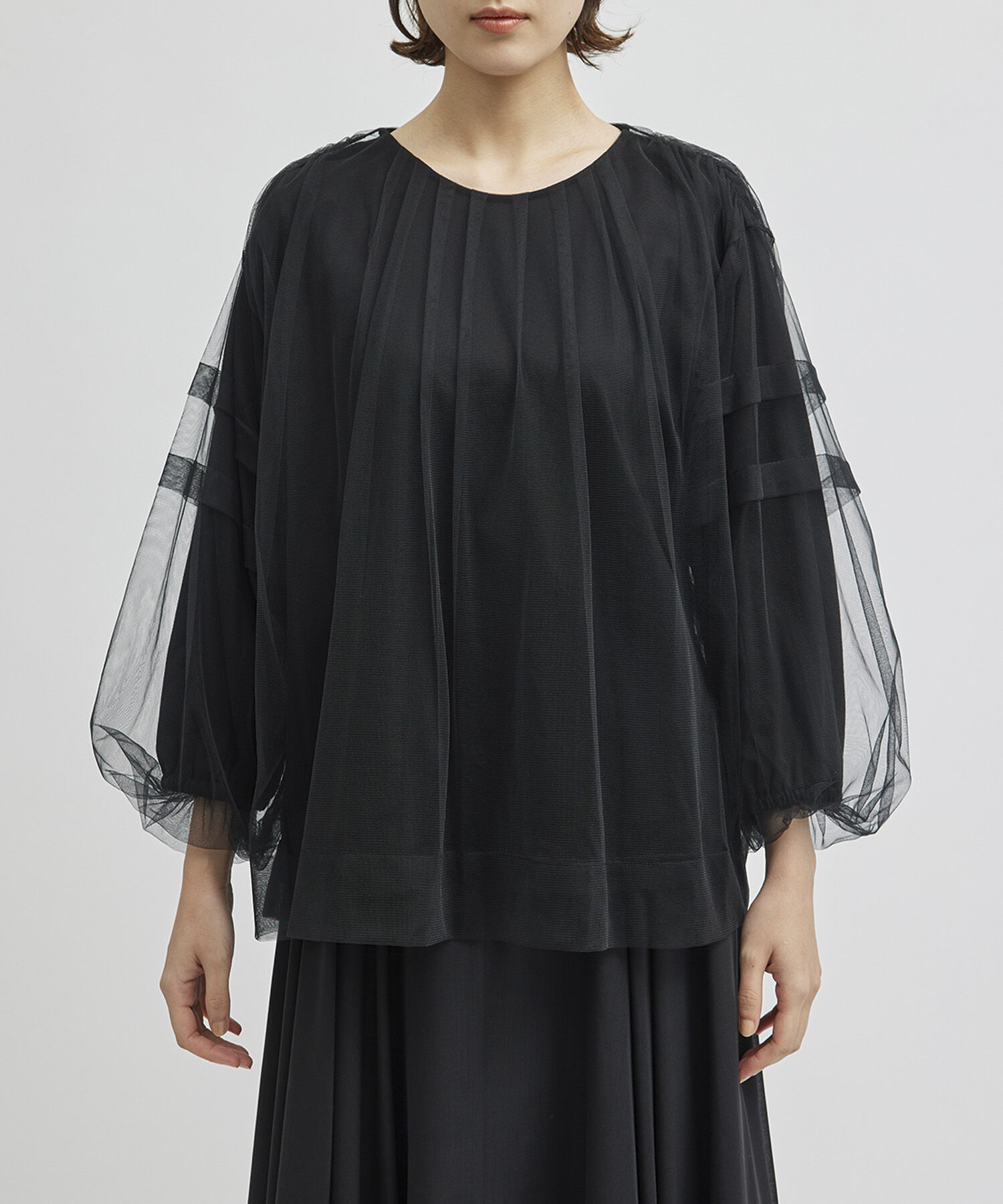 ROPE「チュールレイヤードブラウスライクカットソー」|Tシャツ・カットソー|