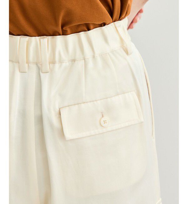 ROPE「【洗える】シャイニーサテンパンツ/一部セットアップ対応」|カーゴ|