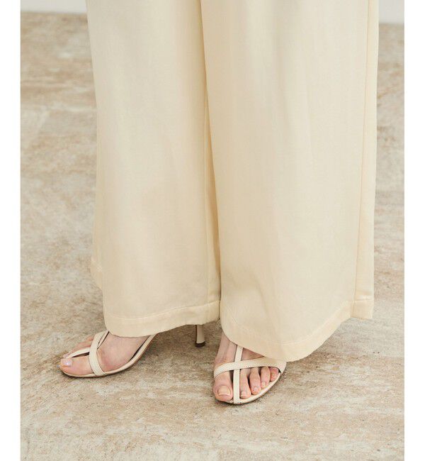 ROPE「【洗える】シャイニーサテンパンツ/一部セットアップ対応」|カーゴ|