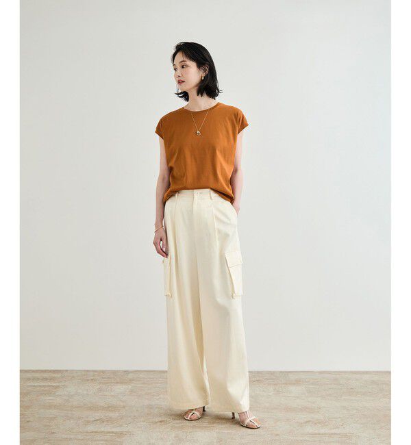 ROPE「【洗える】シャイニーサテンパンツ/一部セットアップ対応」|カーゴ|