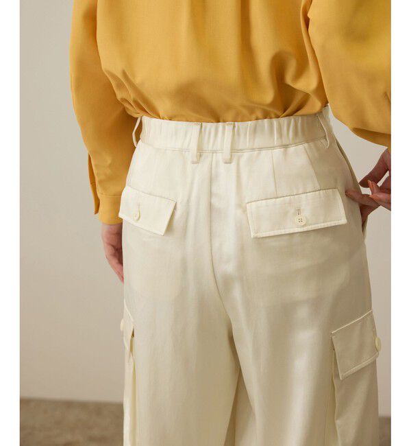 ROPE「【洗える】シャイニーサテンパンツ/一部セットアップ対応」|カーゴ|