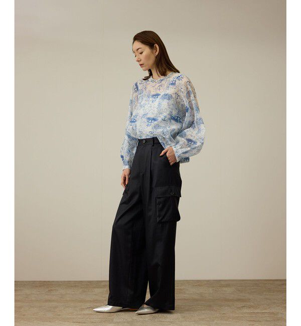 ROPE「【洗える】シャイニーサテンパンツ/一部セットアップ対応」|カーゴ|