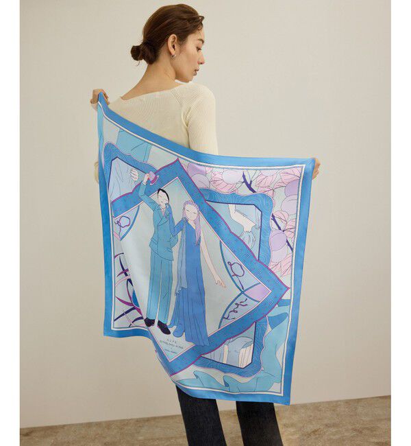 ROPE「【4 ARTIST for ROPE'】コラボ シルクスカーフ/Lサイズ」|バンダナ・スカーフ|サックス