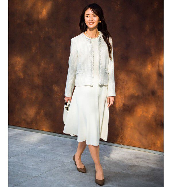 ROPE「【雑誌掲載】ミックスツイードノーカラージャケット」|ノーカラージャケット|