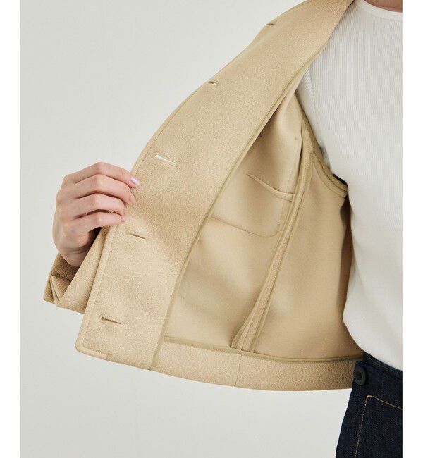 ROPE「金ボタンニットジャケット」|ノーカラージャケット|