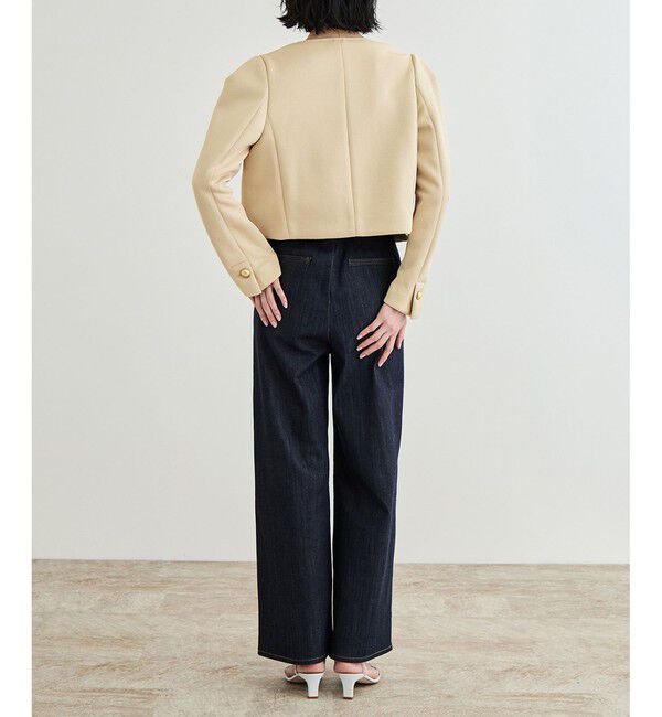 ROPE「金ボタンニットジャケット」|ノーカラージャケット|