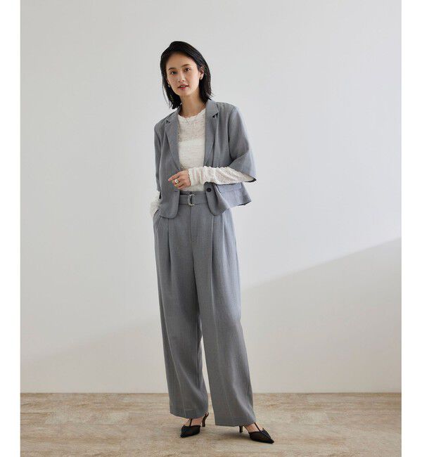 ROPE「【WEB・一部店舗限定】ストレッチシアー＆レースカットソー/洗える」|Tシャツ・カットソー|