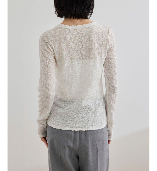 ROPE「【WEB・一部店舗限定】ストレッチシアー＆レースカットソー/洗える」|Tシャツ・カットソー|