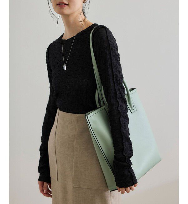 ROPE「【WEB・一部店舗限定】ストレッチシアー＆レースカットソー/洗える」|Tシャツ・カットソー|ブラック系(02)