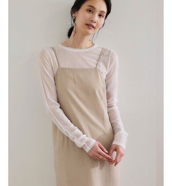 ROPE「【WEB・一部店舗限定】ストレッチシアー＆レースカットソー/洗える」|Tシャツ・カットソー|ホワイト(10)